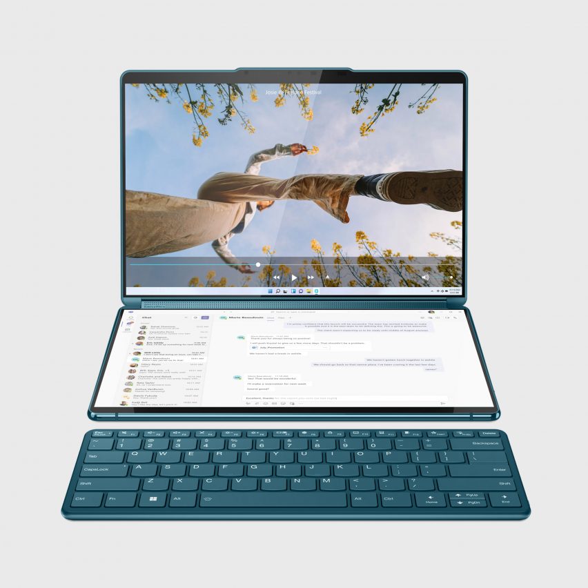 Dual-screen laptop and keyboard by Lenovo