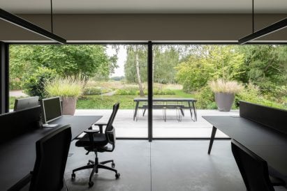 The office has views out to the gardens