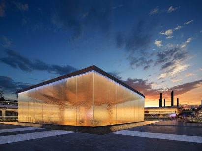 Glass cube at centre of SKP Chengdu