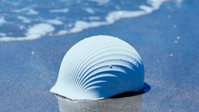 Shellmet helmet on the beach in Japan