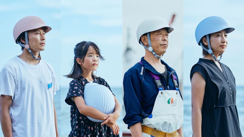 Shellmet helmet created from waste scallop shells