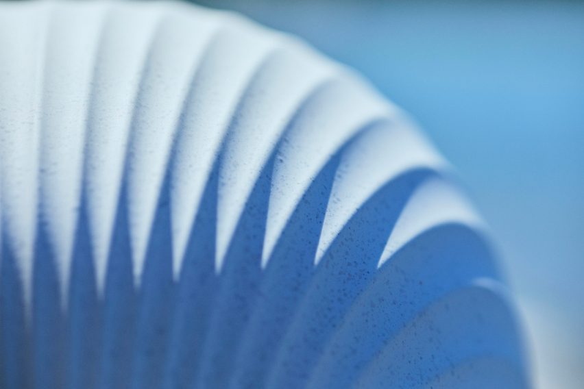 Shellmet helmet created from waste scallop shells