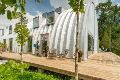 Quonset hut-style apartment building