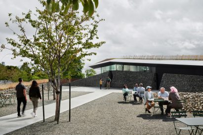Campus of The Prow slanted meeting space by Aidlin Darling Design