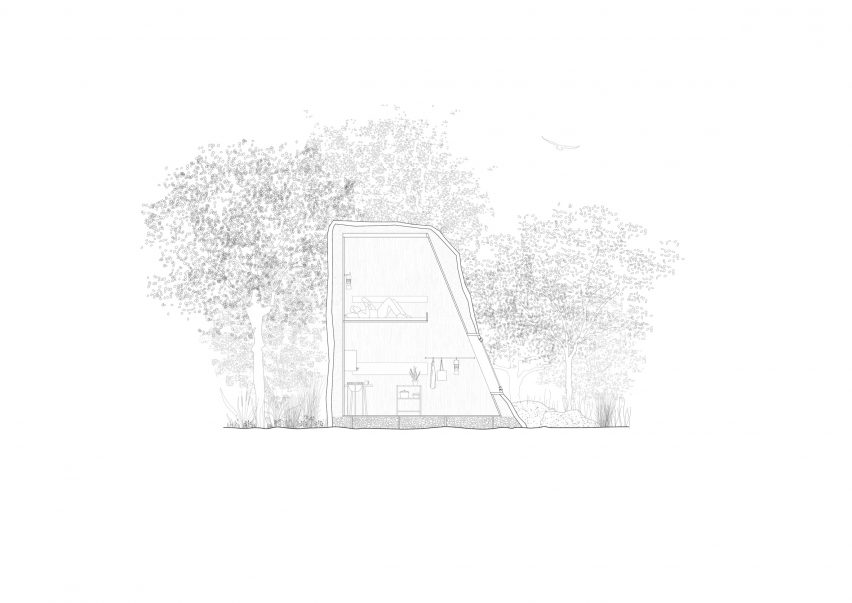 Section of Thérèse cabin in France by Bureau