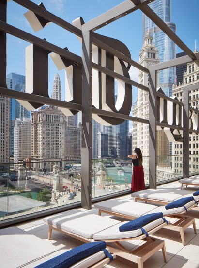View from Chicago Tribune sign