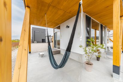Terrace of U-House near Biwa-ko in Japan