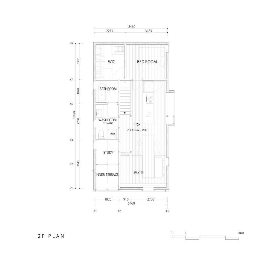 First floor of U-House near Biwa-ko by Ushijima Architects