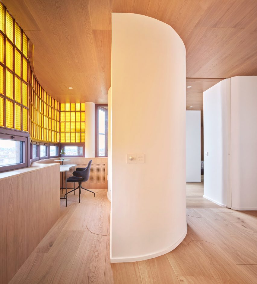 Unit 1040 apartment renovation by Studio Noju within Torres Blancas in Madrid