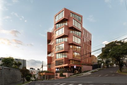 Olvia geometric mixed-use building in Ecuador