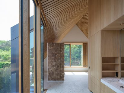 Wood-lined interior of Villa BW by Mecanoo