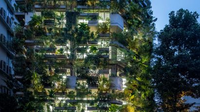 Exterior of Vo Trong Nghia-designed building in Vietnam