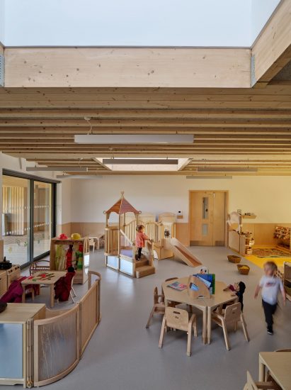 Interior of forest school by Feilden Clegg Bradley Studios