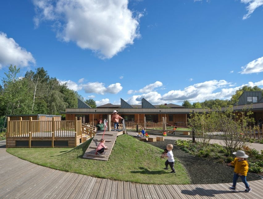 Exterior of Woodlands Day Nursery and Forest School by Feilden Clegg Bradley Studios