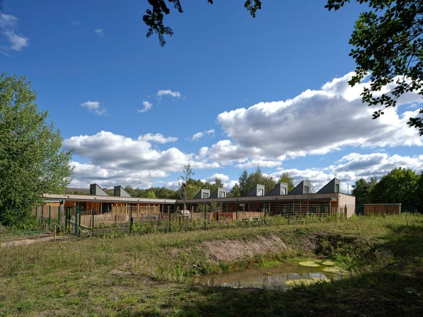 Exterior of Woodlands Day Nursery and Forest School by Feilden Clegg Bradley Studios
