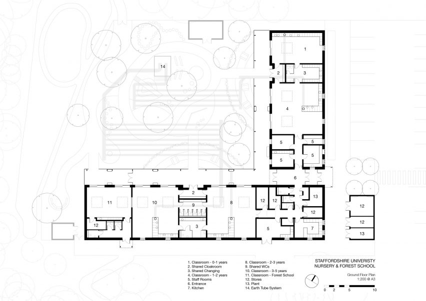 Floor plan of Woodlands Day Nursery and Forest School by Feilden Clegg Bradley Studios