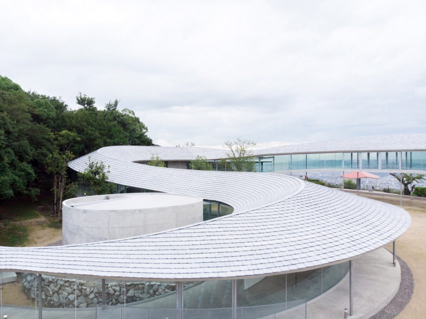 Yashima Mountaintop Park winding walkway in Japan by SUO