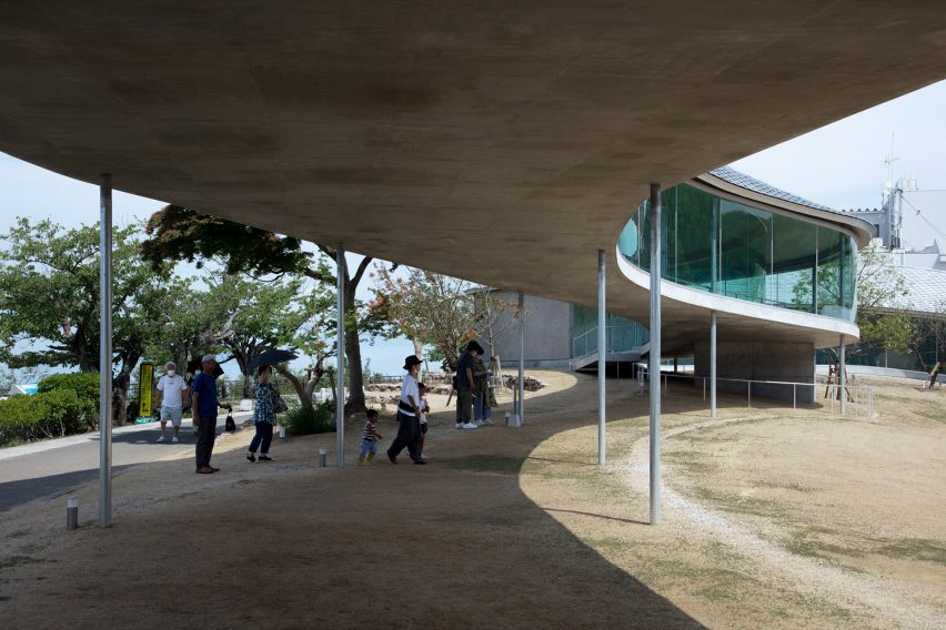 Yashima Mountaintop Park winding walkway in Japan by SUO