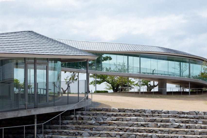 Yashima Mountaintop Park winding walkway in Japan by SUO