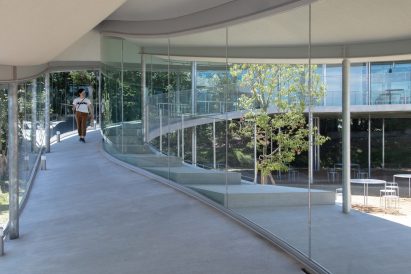 Interior of Yashima Mountaintop Park walkway in Japan