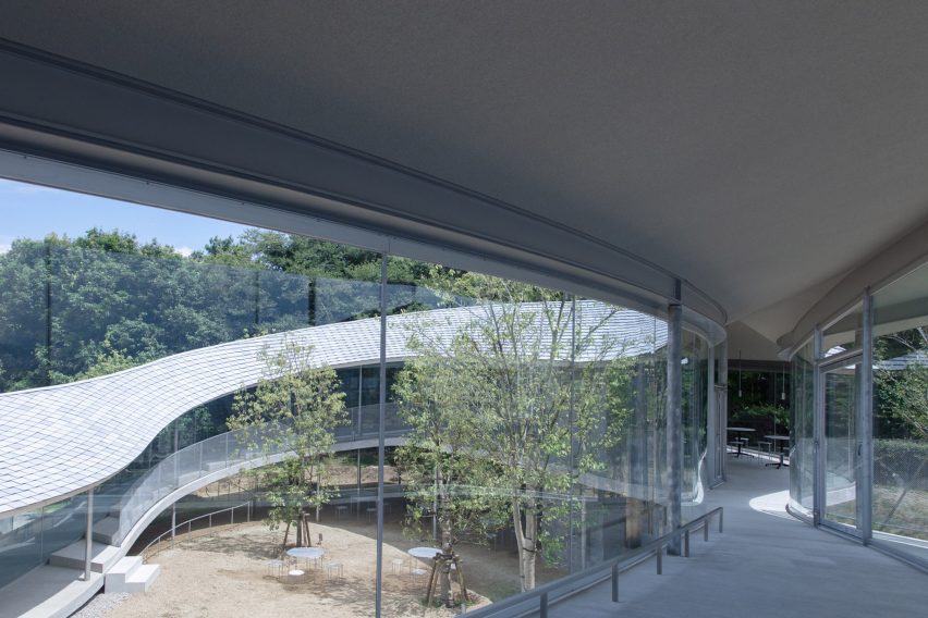 Yashima Mountaintop Park winding walkway in Japan by SUO