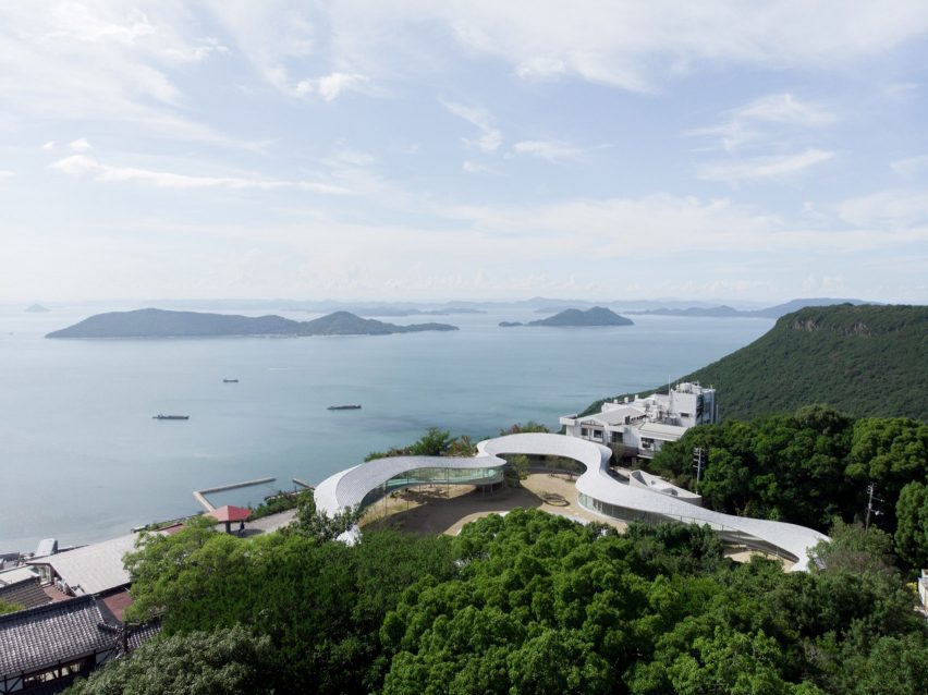 Yashima Mountaintop Park winding walkway in Japan by SUO
