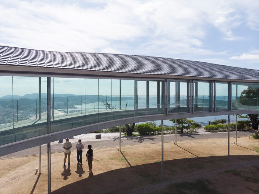 Yashima Mountaintop Park winding walkway in Japan by SUO