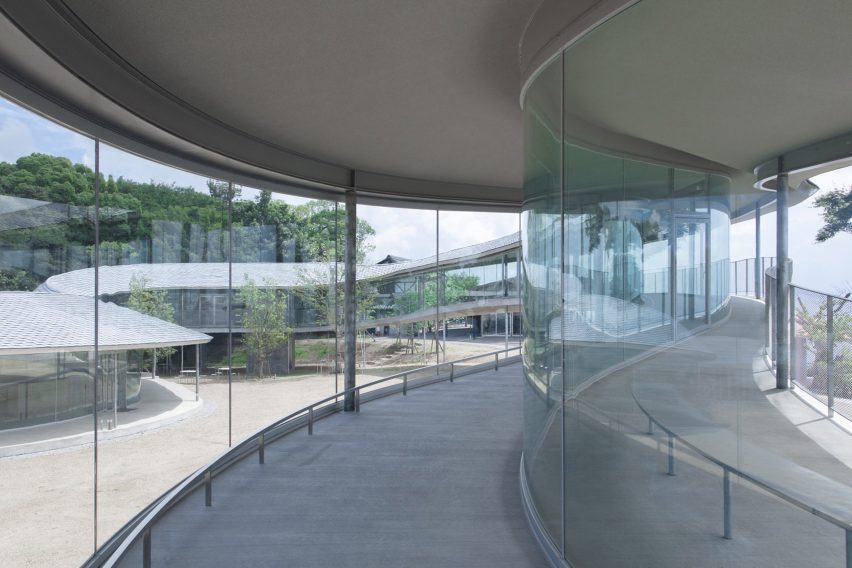 Yashima Mountaintop Park winding walkway in Japan by SUO