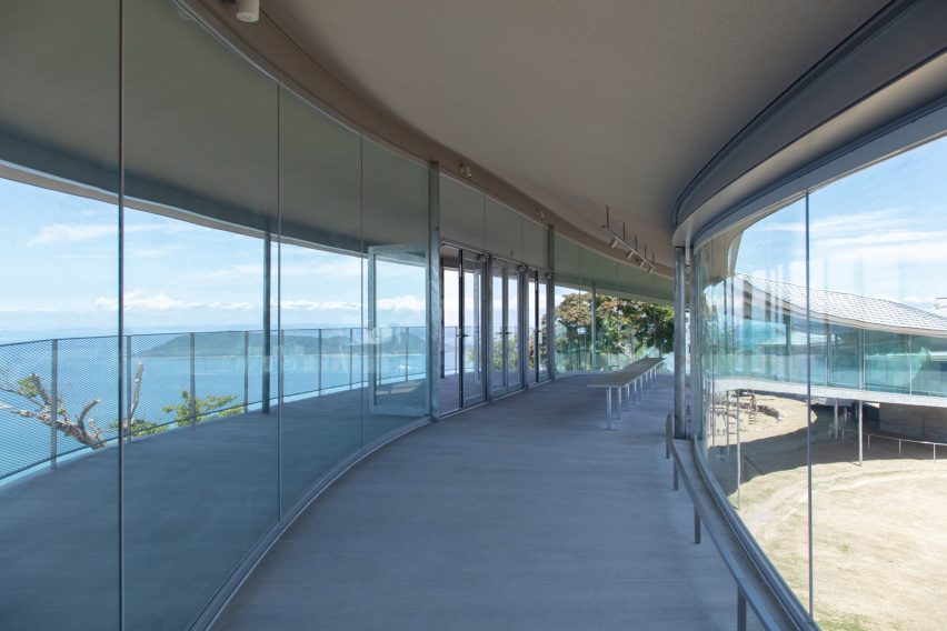 Yashima Mountaintop Park winding walkway in Japan by SUO