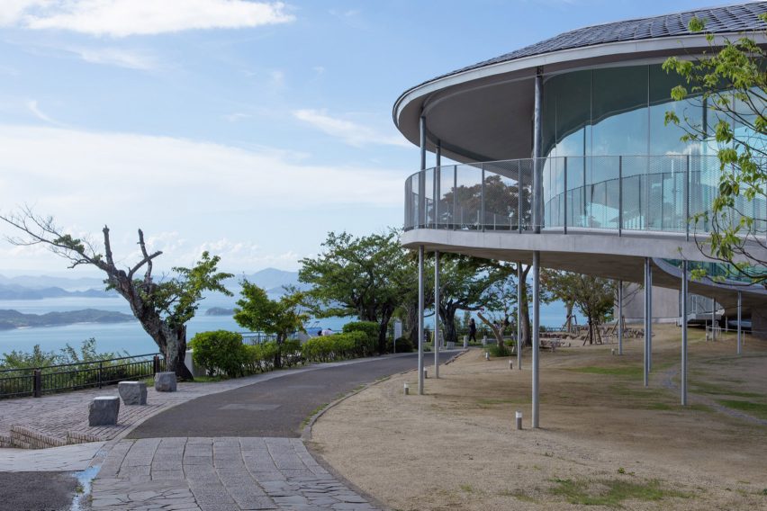 Yashima Mountaintop Park winding walkway in Japan by SUO