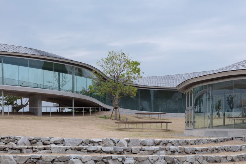 Yashima Mountaintop Park winding walkway in Japan by SUO