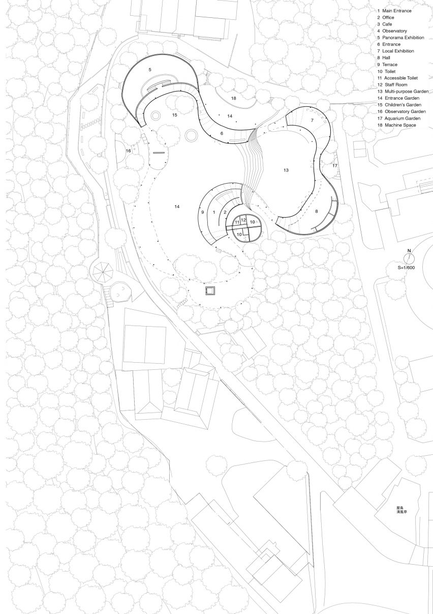 Floor plan of Yashima Mountaintop Park by SUO