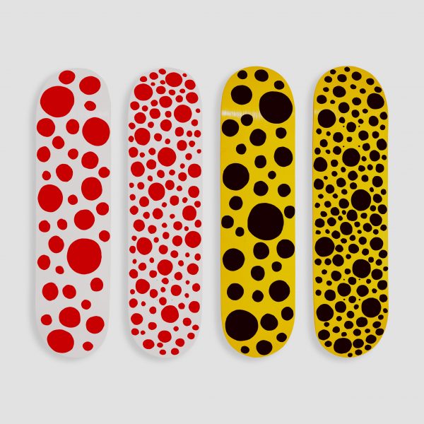 Spotty skateboards by Yayoi Kusama for MoMA