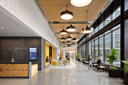 Converted factory with large rectilinear windows