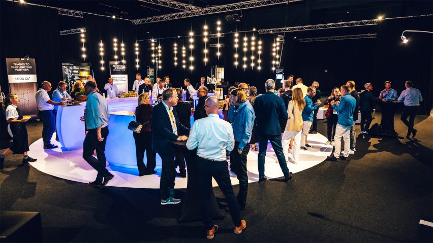 Photo of people at a trade show