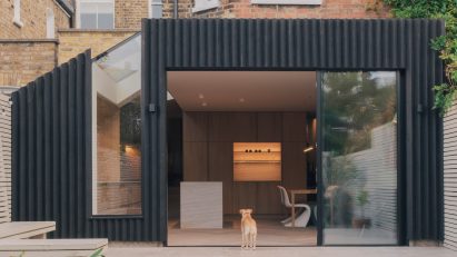 Dan Marks adds charred-wood extension to his family home