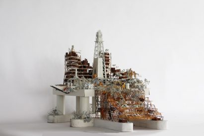 An architectural model of a community based in the Scottish Highlands
