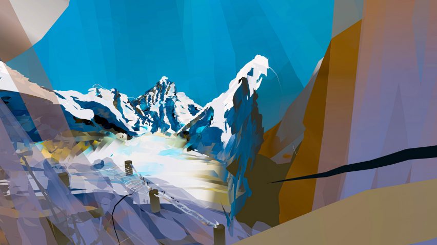 Abstract landscape of mountains