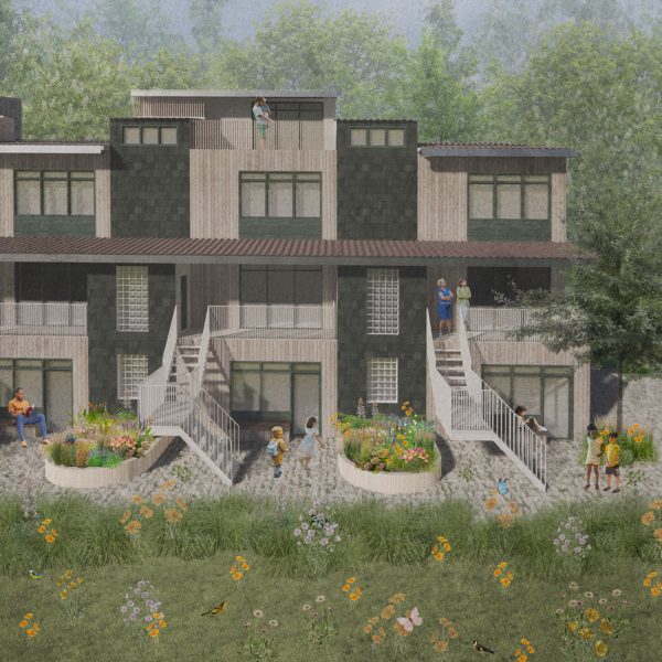 Render of a flats with garden space