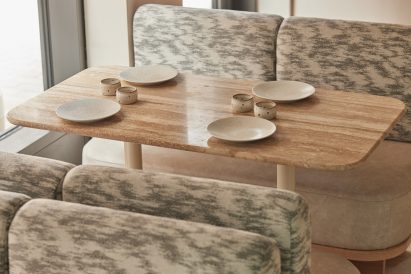 Table setting at restaurant by A-nrd