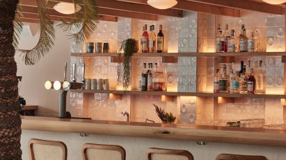 Bar area of Milk Beach Soho restaurant by A-nrd