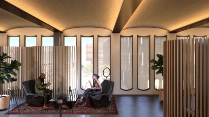 Interior of Restoration Campus rendering