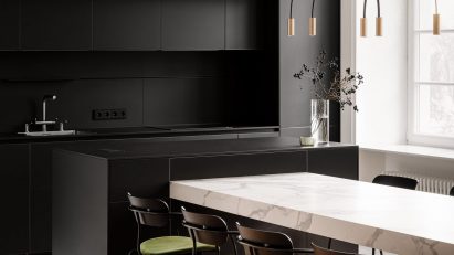 Kitchen interior of Ukraine apartment designed by Anastasiia Novikova