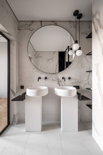 Bathroom interior of Ukraine apartment designed