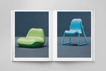 Two seating designs in Pin-Up x Mattel book on Barbie Dreamhouse