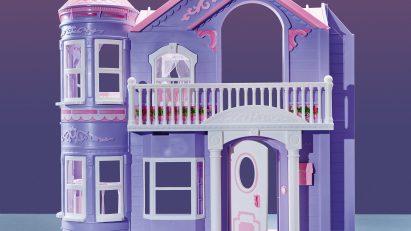 Purple castle-looking dollhouse from 2000
