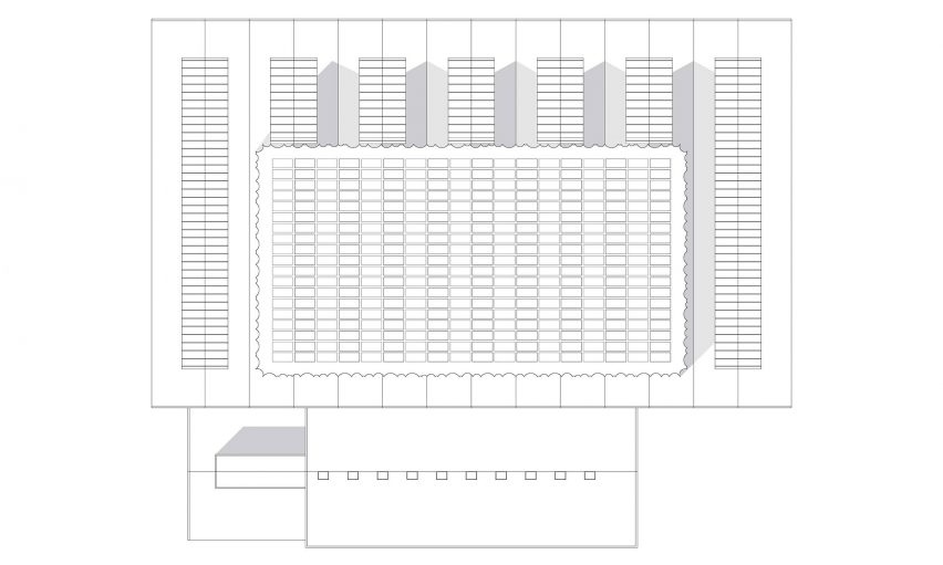 Roof plan of Bovenbouwwerkplaats community hub in Utrecht by Studioninedots
