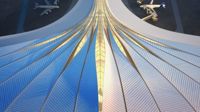 Feather-like roof structure
