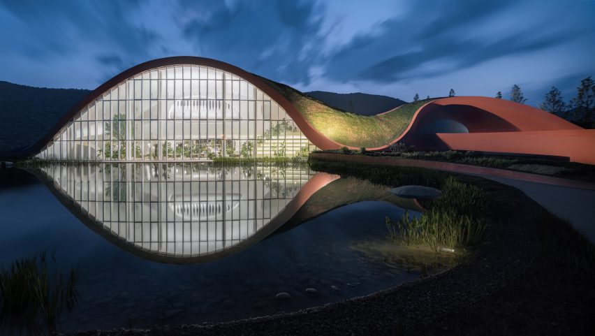 Exterior of Chaohu Natural and Cultural Centre by Change Architects