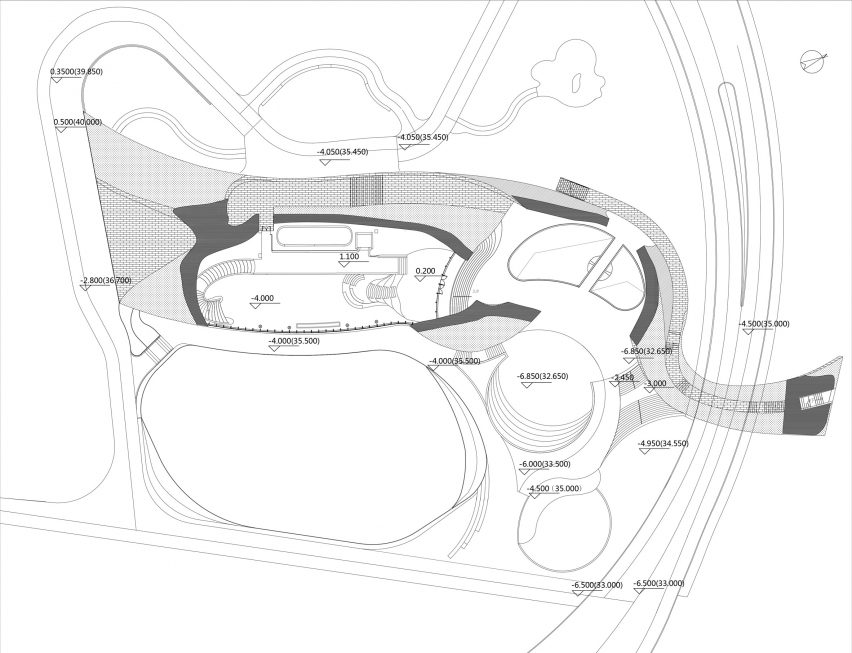 Ground floor plan of Chaohu Natural and Cultural Centre by Change Architects
